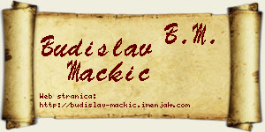 Budislav Mačkić vizit kartica